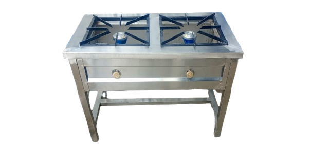 Commercial Stainless Steel 2 Burner Gas Cooker