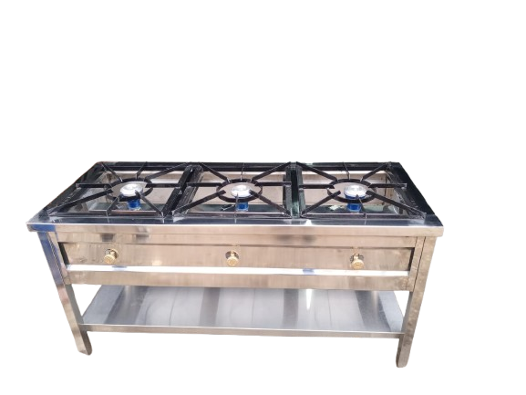 Commercial Stainless Steel 3 Burner Gas Cooker