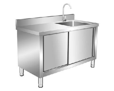 Stainless steel sink with cupoard